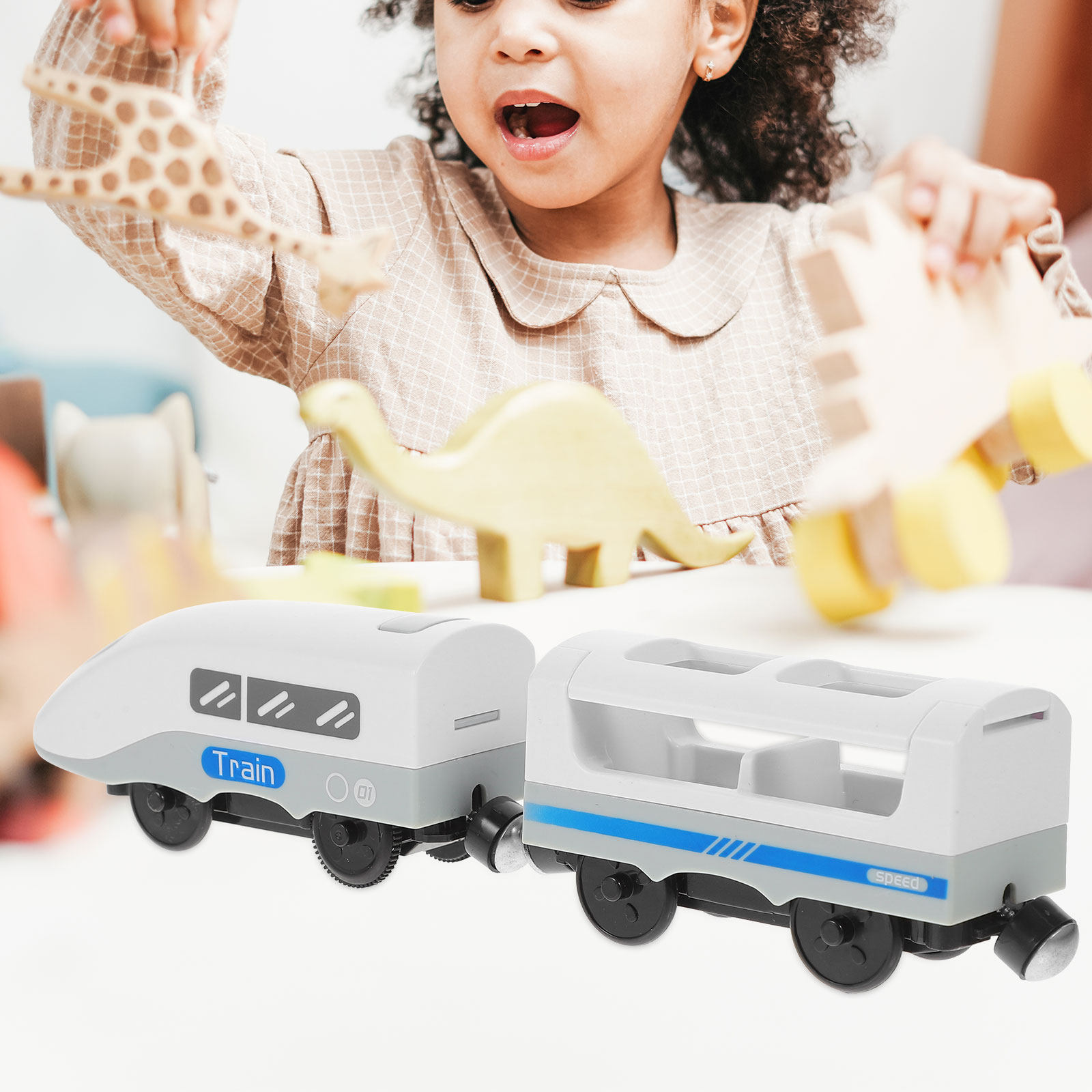 Kids Early Education - Electric Train Head Creative Kid Plaything