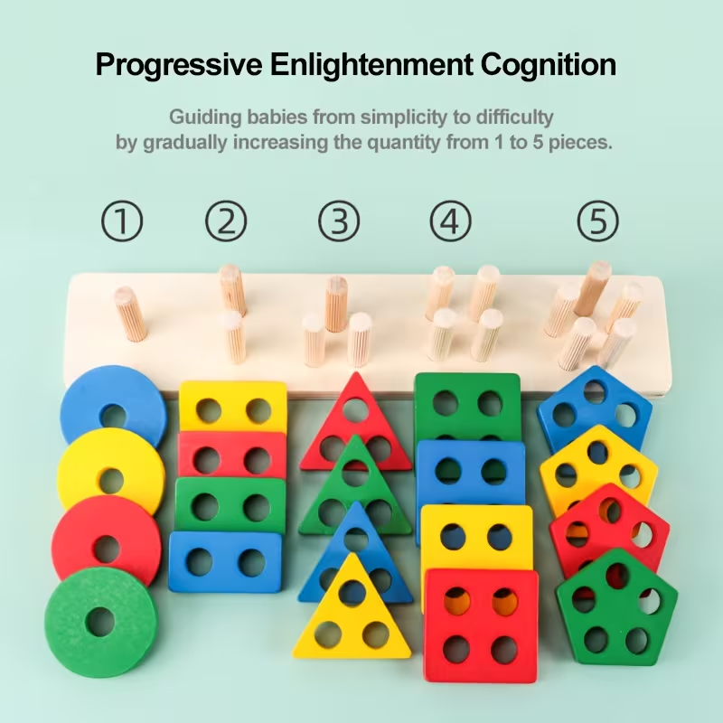 Montessori Wooden Games Baby T - Kids Educational Game 3 评论和价格