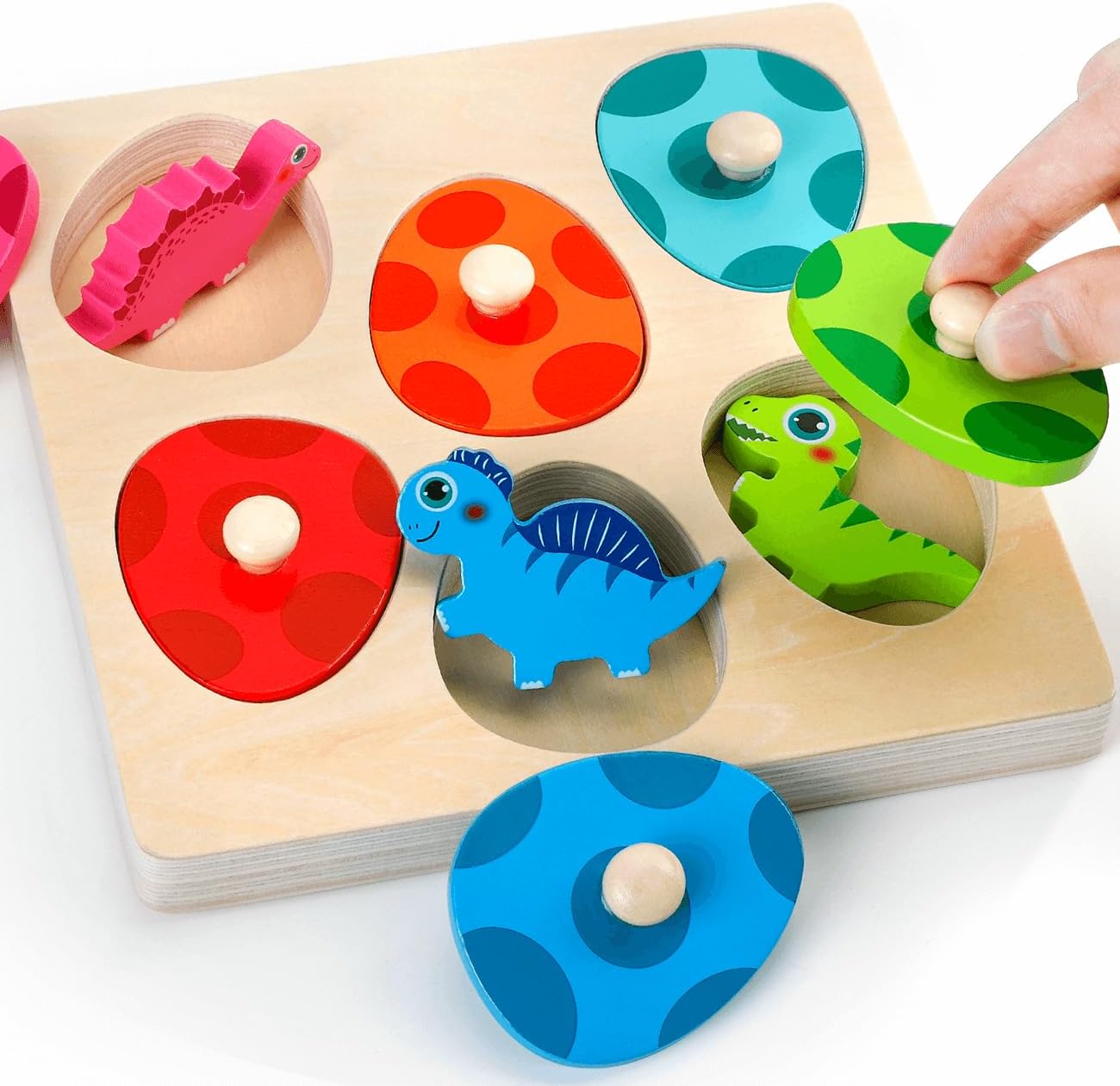 Wooden Dinosaur Jigsaw Puzzle  - Kids Educational Game 3 评论和价格