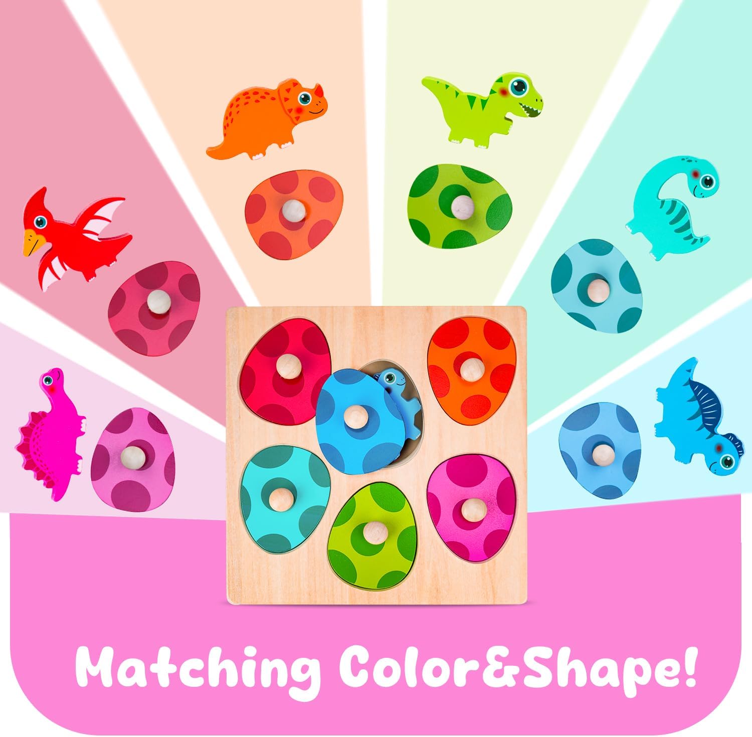 Wooden Dinosaur Jigsaw Puzzle  - Kids Educational Game 3 评论和价格
